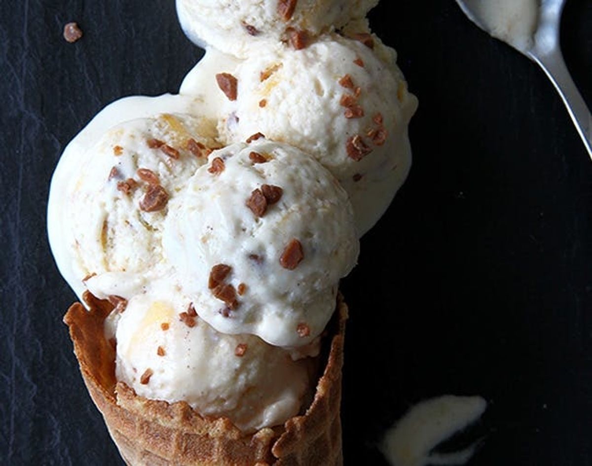 Get the Scoop on Peach Cinnamon Chip Ice Cream