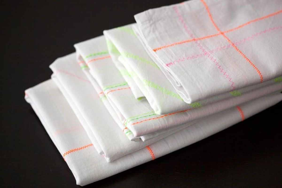 DIY Neon Patterned Tea Towels