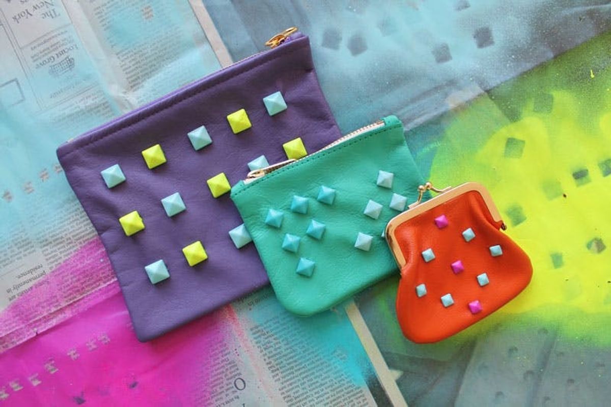 How to Create a Colorful Studded Clutch