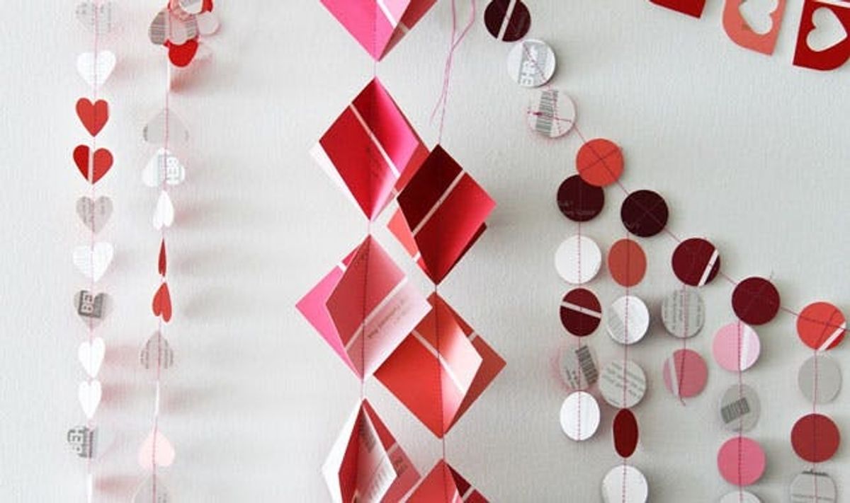 5 DIY Paint Chip Garlands for Valentine’s Day