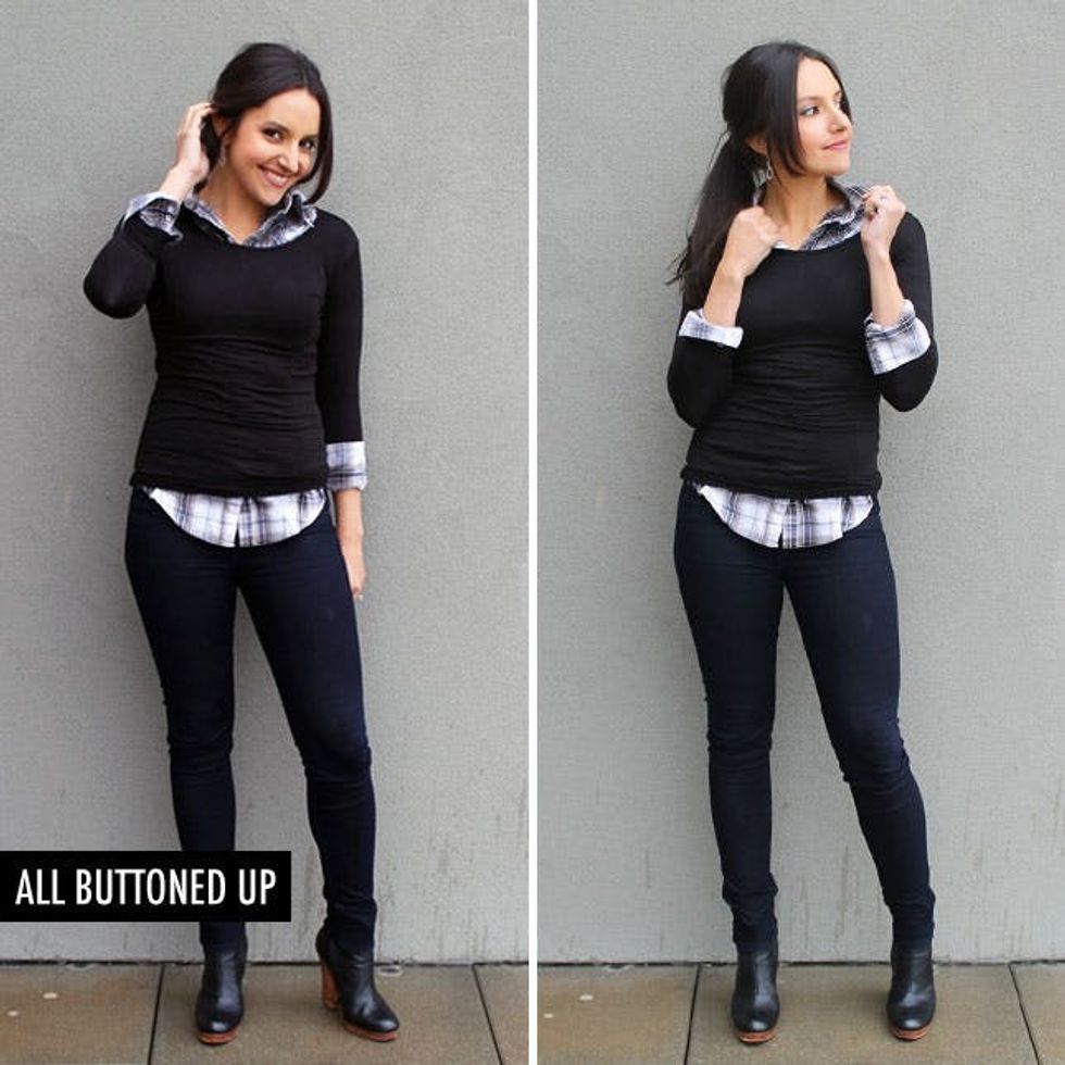 10 Ways to Style a Black Long Sleeve Shirt - Brit + Co