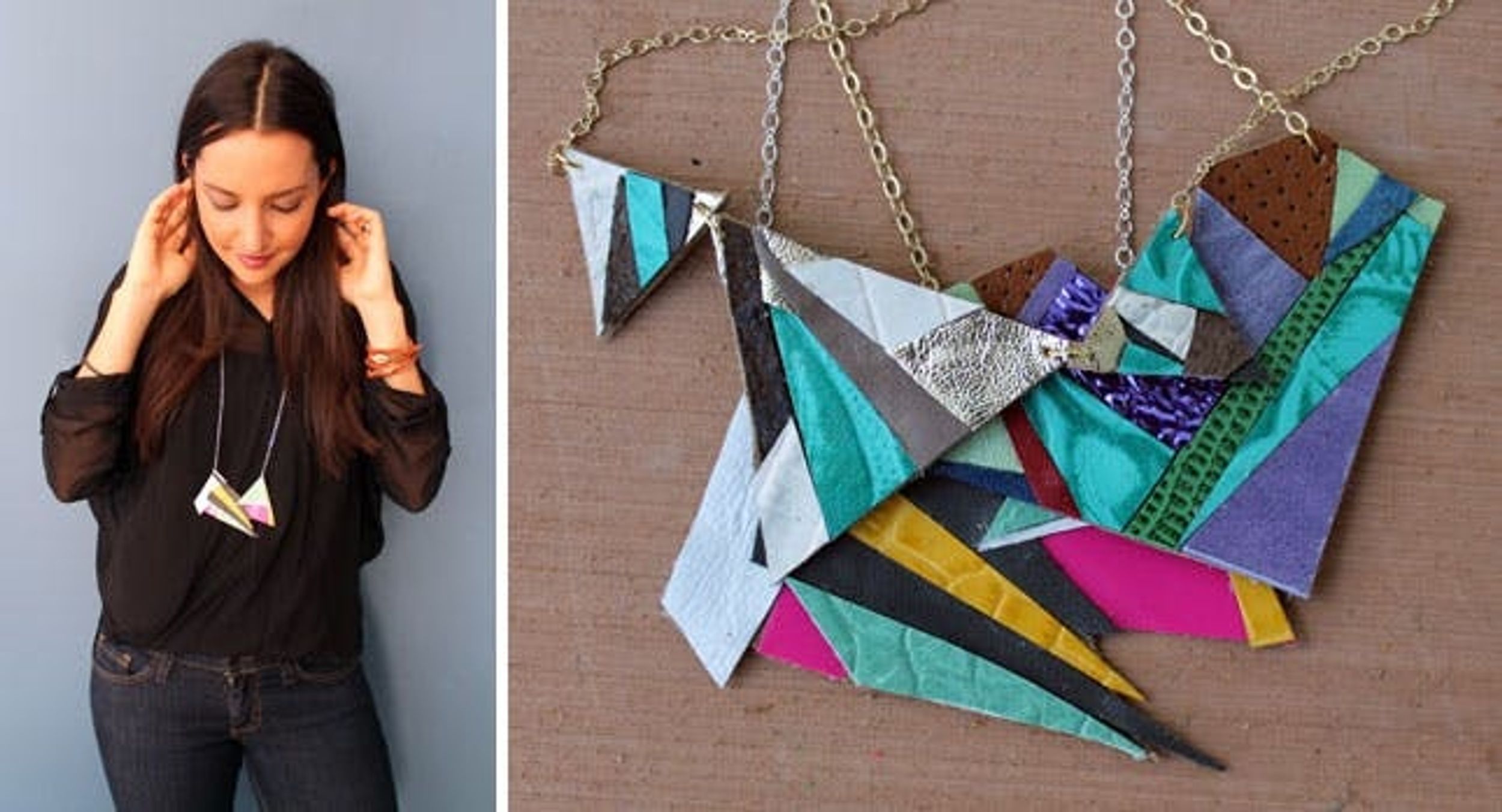 How to Create Geometric Leather Pendant Necklaces
