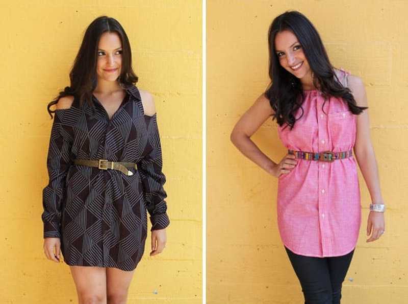 how to turn a long sleeve shirt into a dress How to Turn a Thrifted Men's Shirt into a Dress