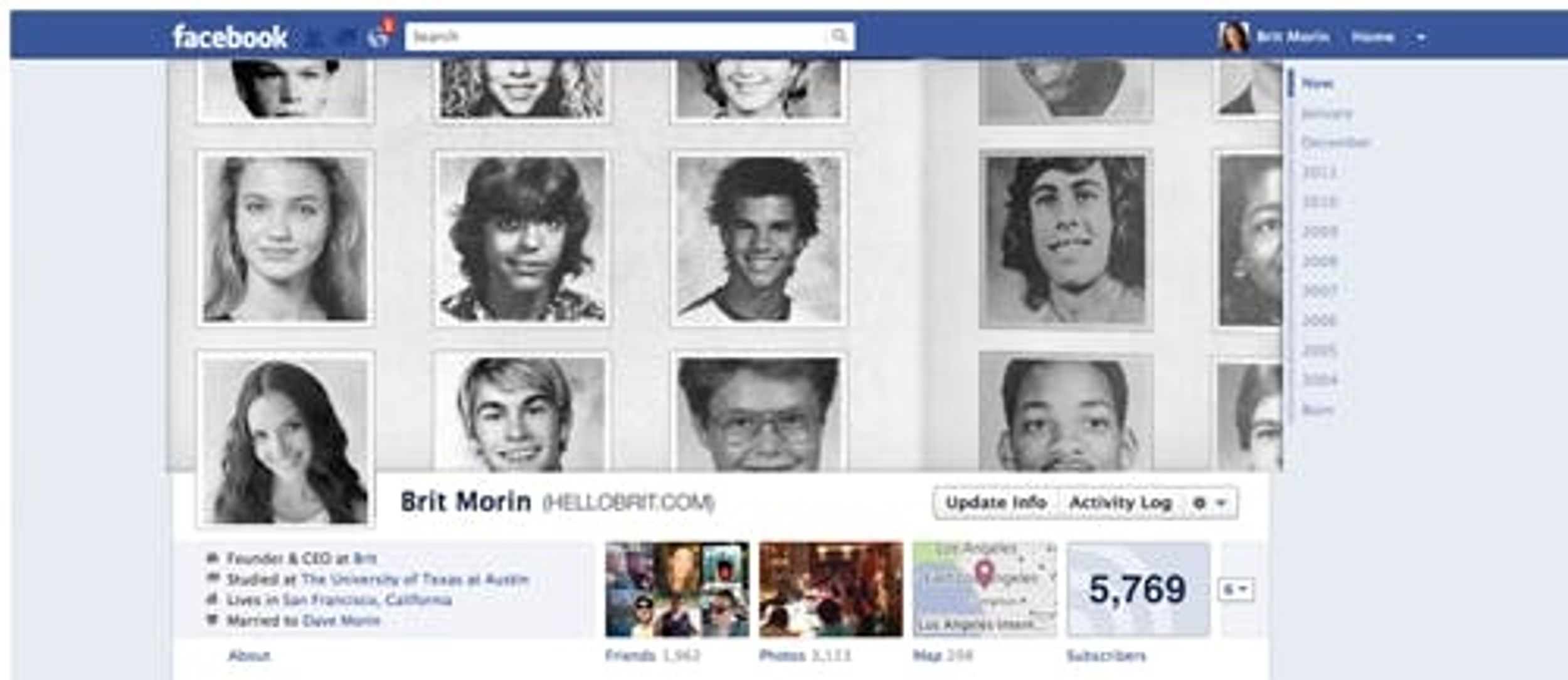 How To Hack Your Facebook Timeline Cover: Celebrity Yearbook