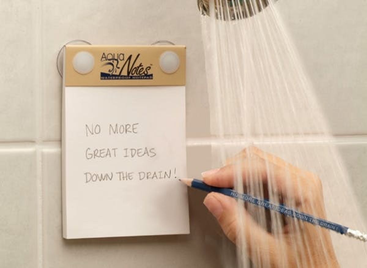 A Waterproof Notepad To Capture Creativity In The Shower