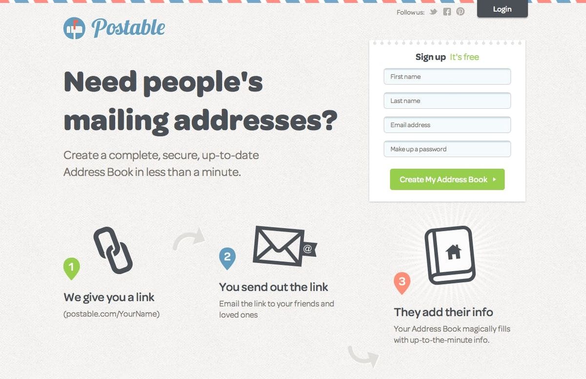 Postable is the Easiest Way to Collect Address Info from Friends