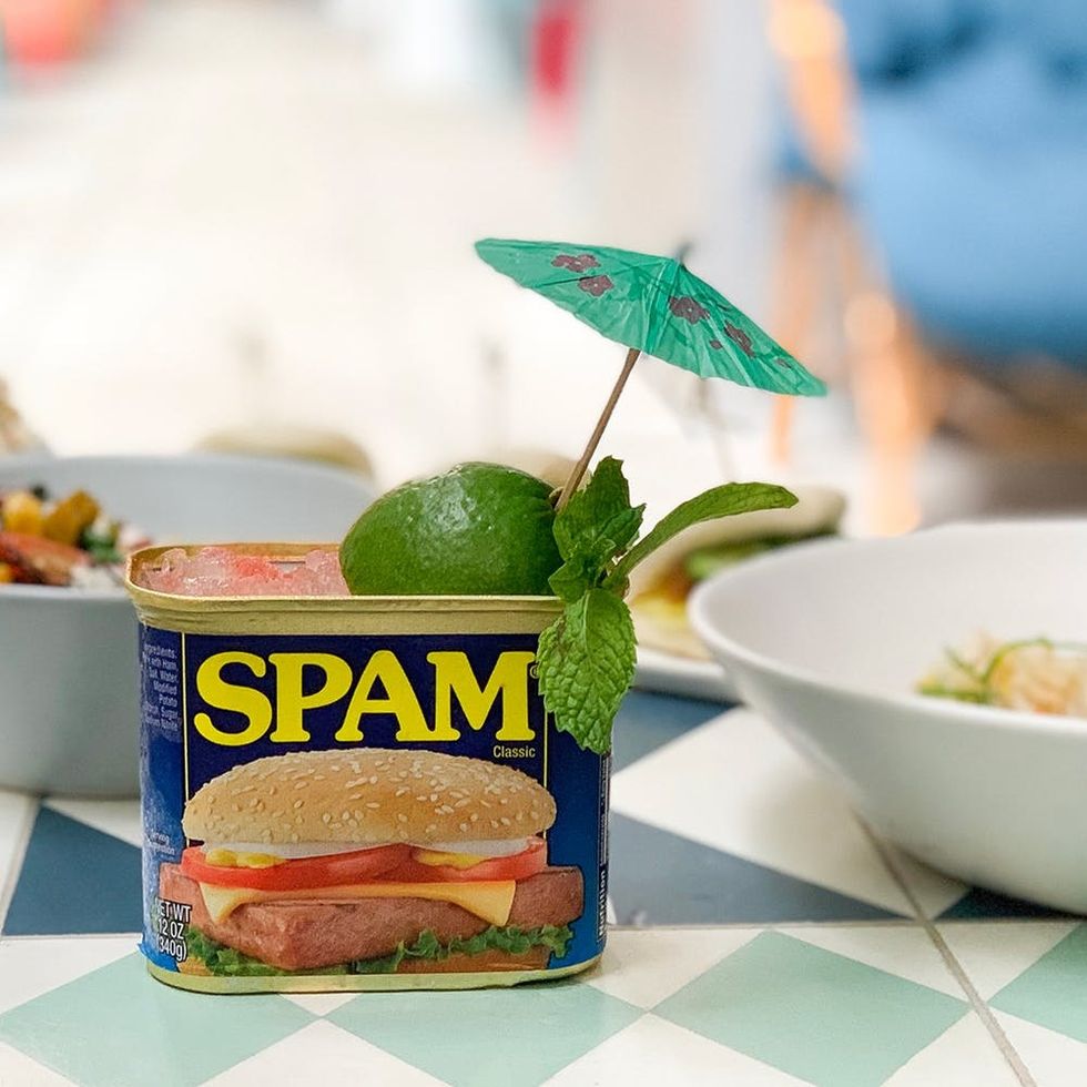 [test amp] of This Mai Tai Recipe, Served in an Empty Spam Can, Will Give You Serious Vacation-y Vibes