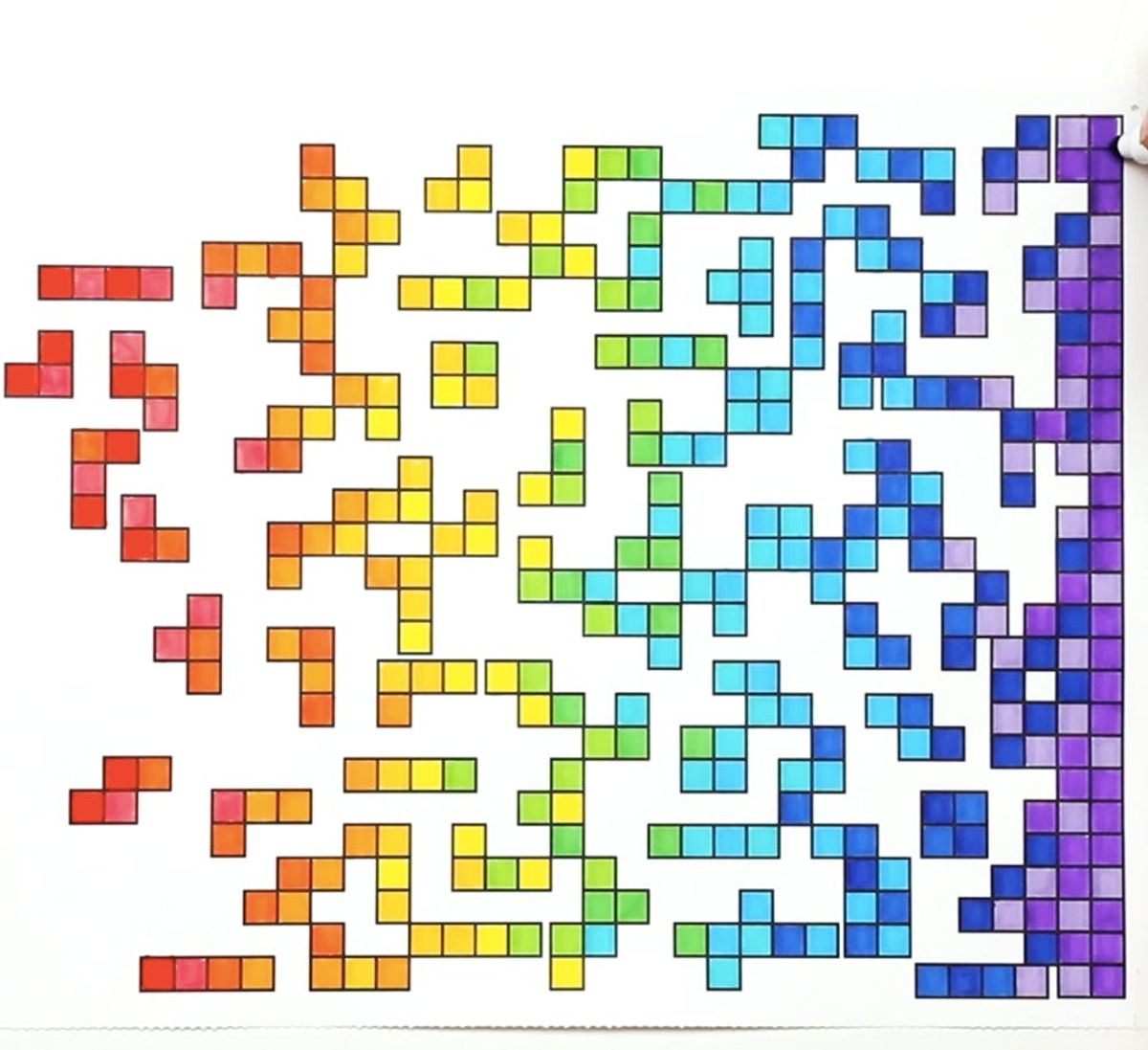 Oddly Satisfying Coloring Tetris Squares