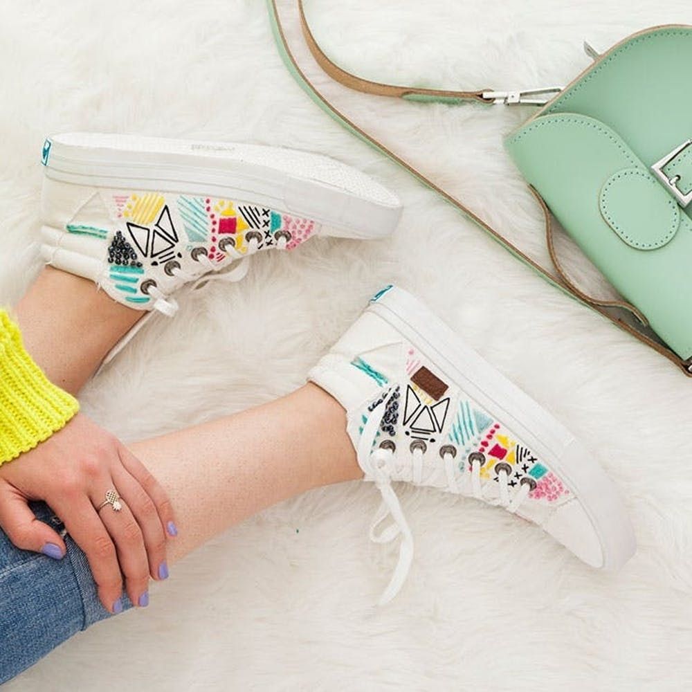 diy shoes embroidered sneakers