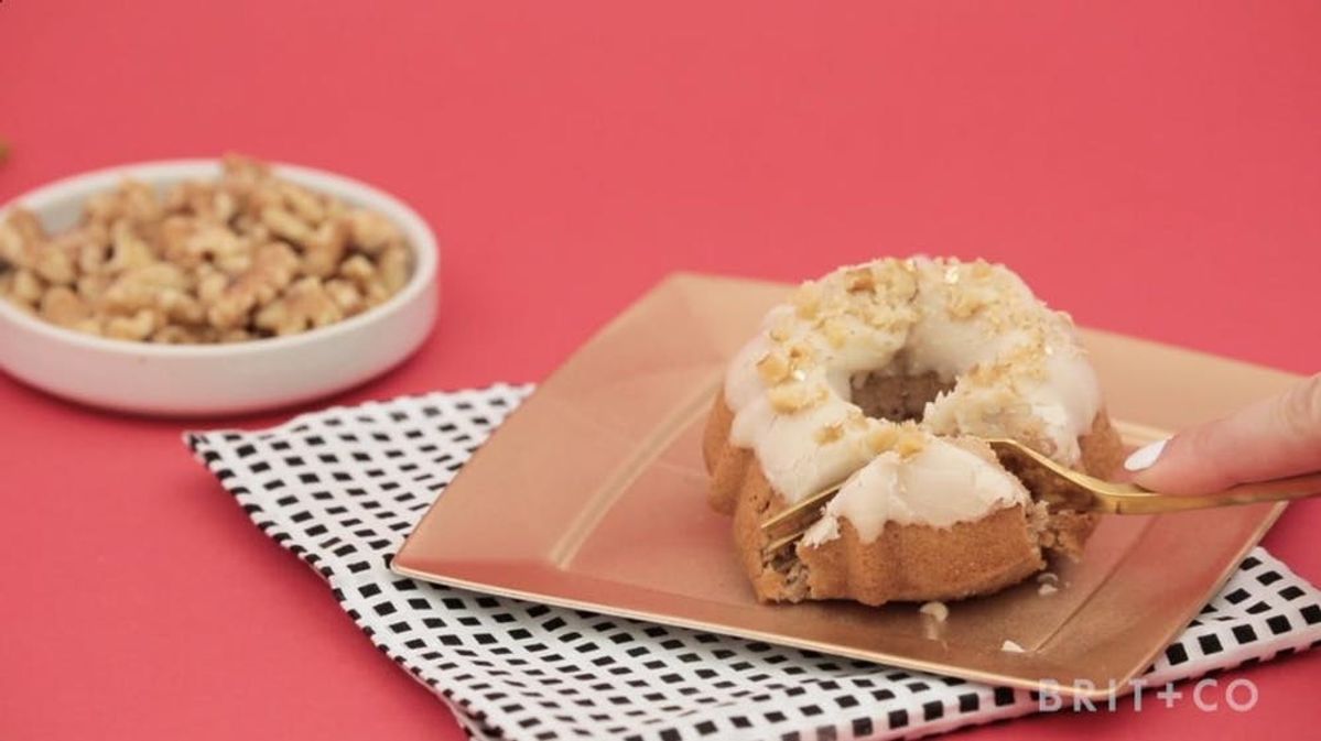 How to make Maple Bourbon Walnut Mini Bundt Cakes