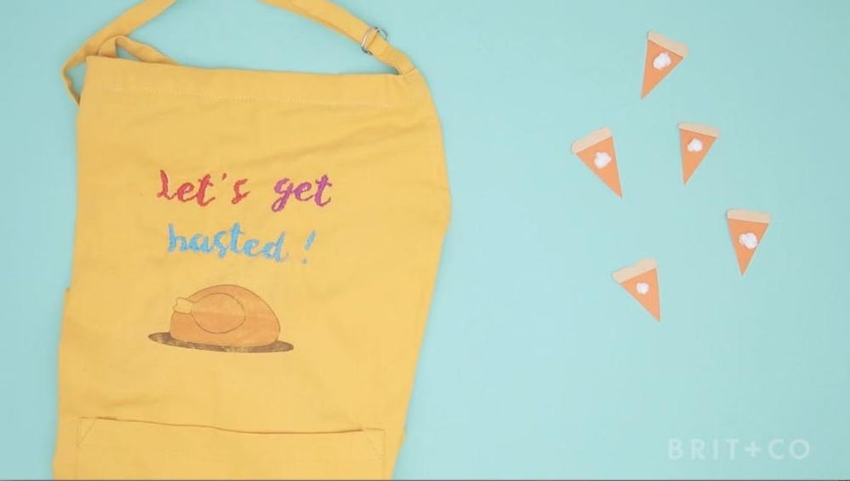 How to DIY an Embroidered Thanksgiving Apron