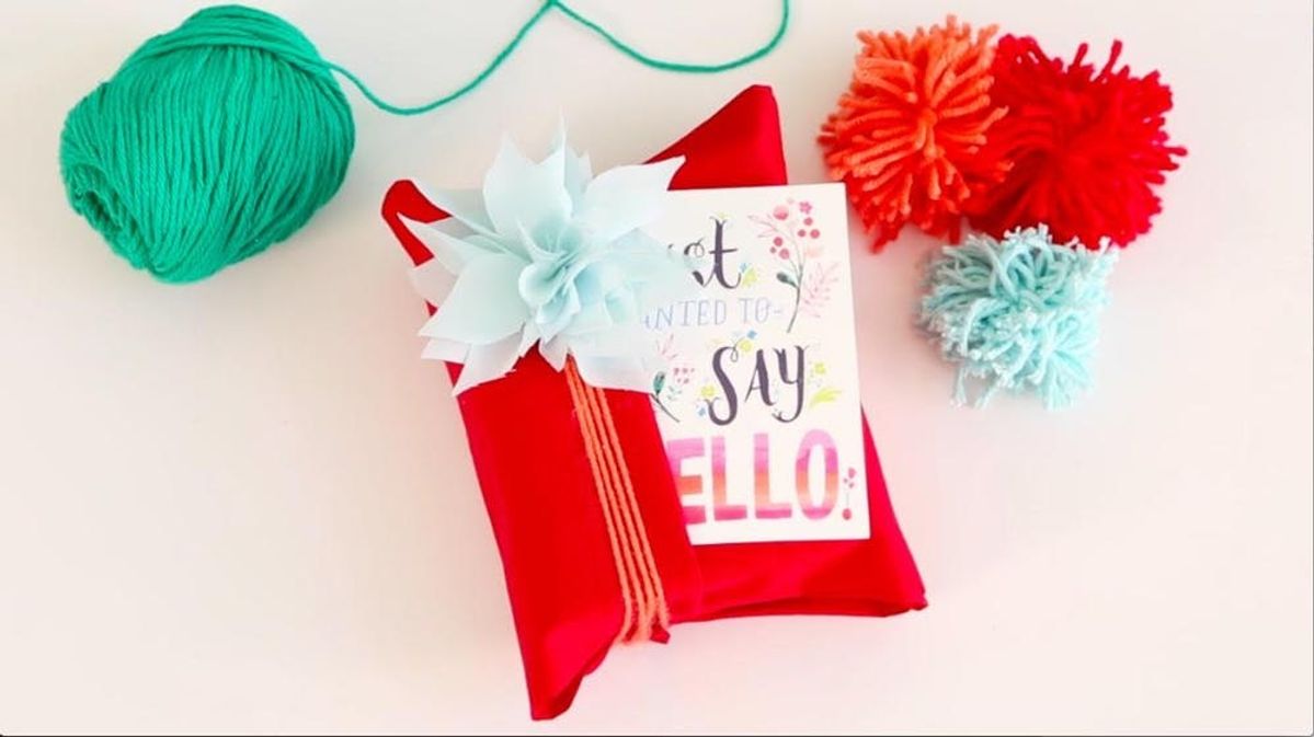 DIY Cotton Tea Towel Gift Wrap