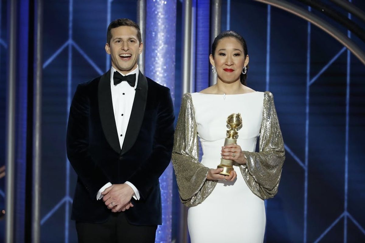 Andy Samberg Cried Backstage When Golden Globes Co-Host Sandra Oh Won
