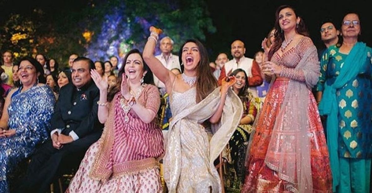 See Priyanka Chopra’s Sequin Sari at Her Pre-Wedding Sangeet Party