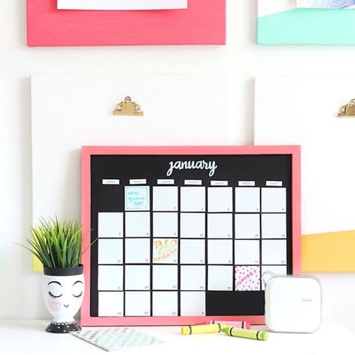 Whiteboard Calendars, Trays, and More Organization DIYs to Tackle in 2018
