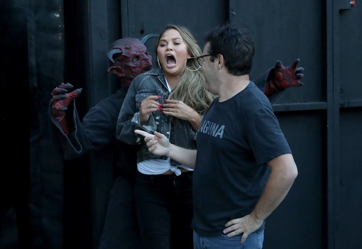 Ellen DeGeneres Sent Chrissy Teigen and Andy Lassner Through a Haunted House and It Was Hilarious
