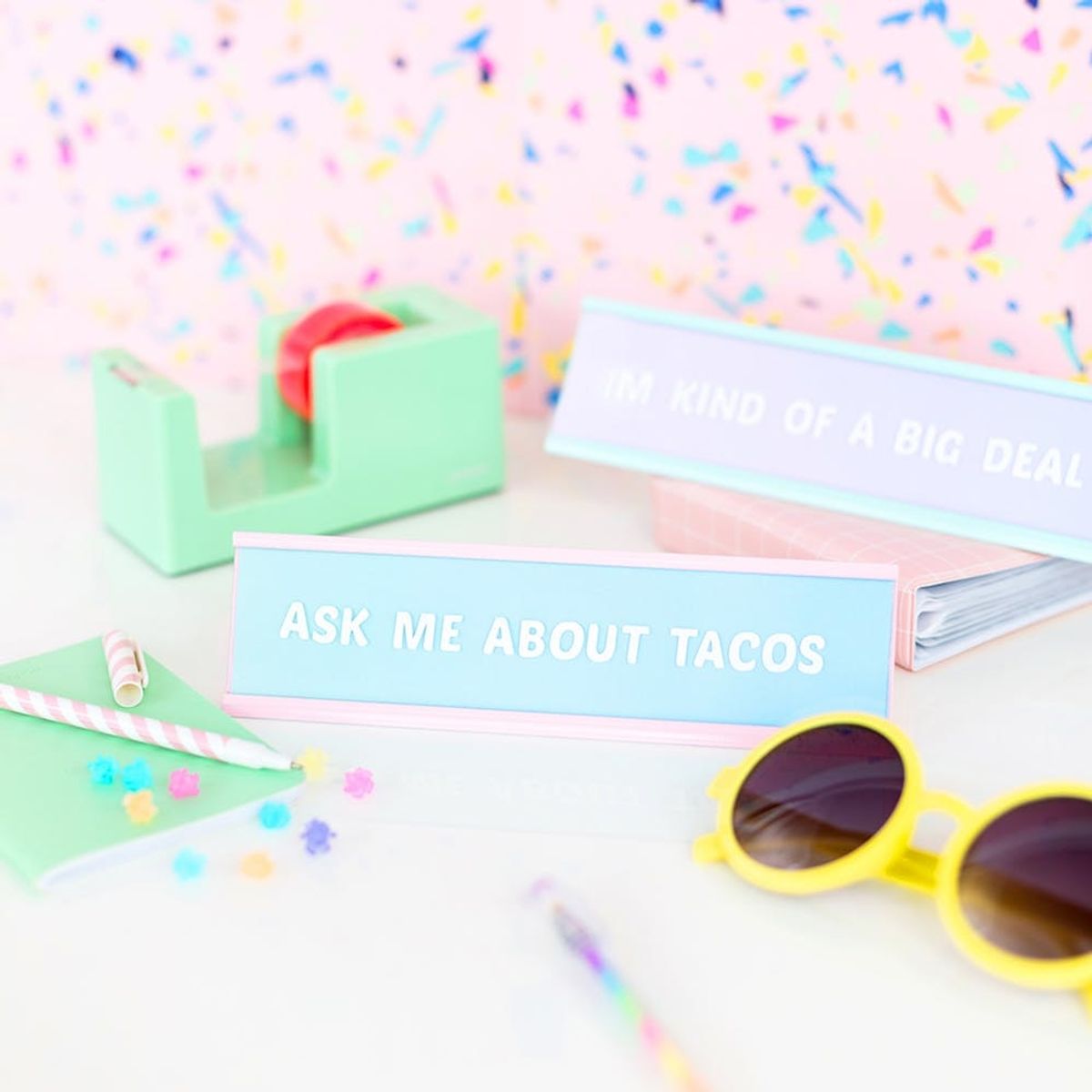 Desk Nameplates, Disco Ball Vases, and More Stylish Weekend Crafts