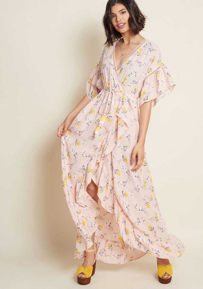 kimono and maxi dress Thunder Chick Fitness Boho Print Kimono Maxi Dress with Side Slit – Thunder  Chick Fitness Apparel