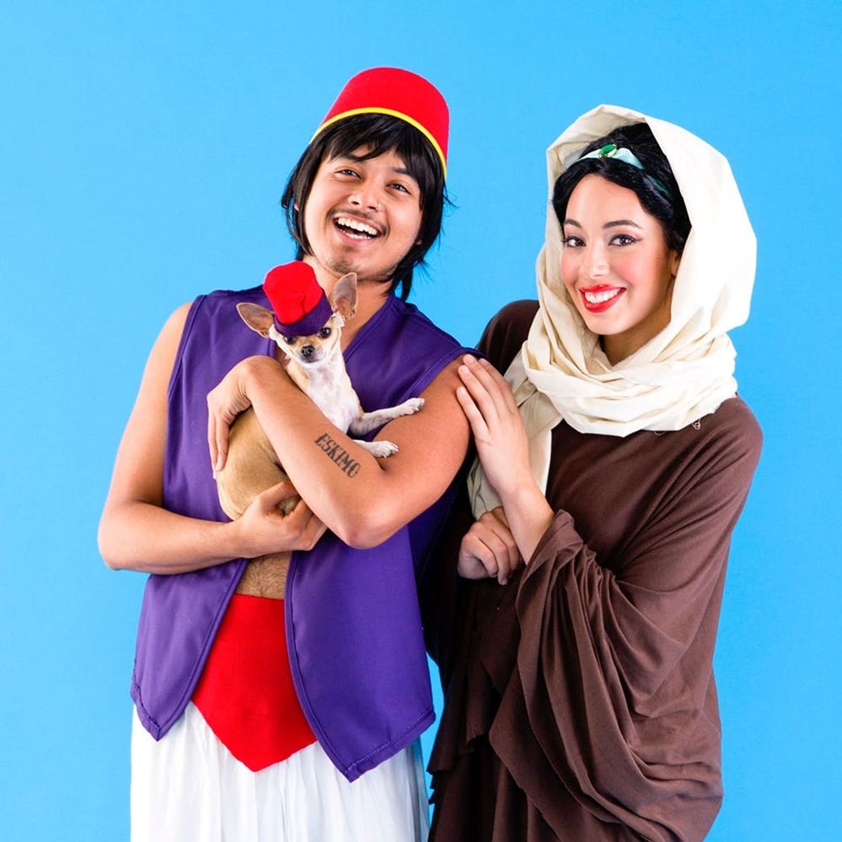 Grab Your BAEs and Explore the World Together in These Jasmine, Aladdin and Abu Costumes