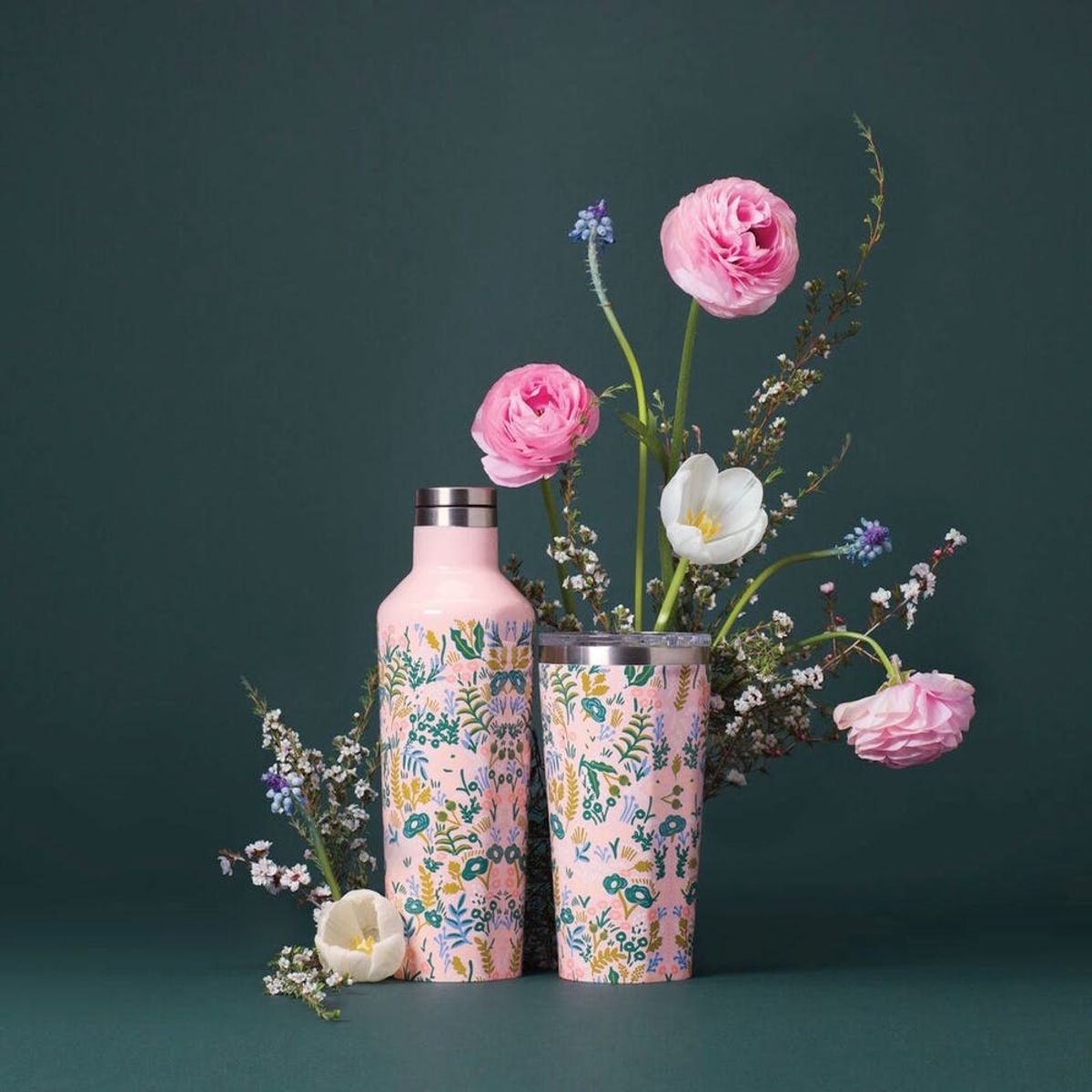 Rifle Paper Co. x Corkcicle’s Flower-Covered Water Bottle Collection Is Seriously Stunning