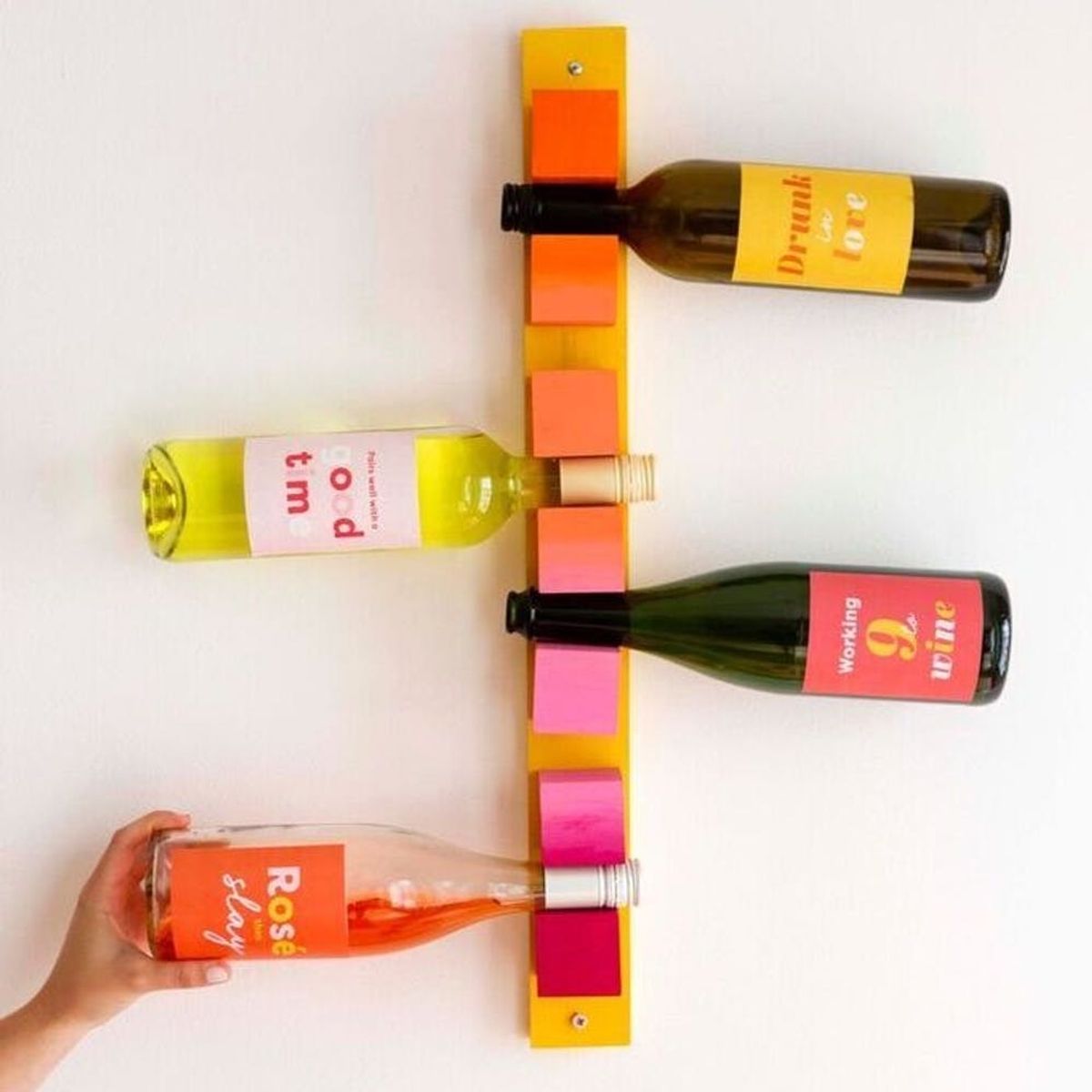 Celebrate National Wine Day With This Colorful Wine Rack DIY