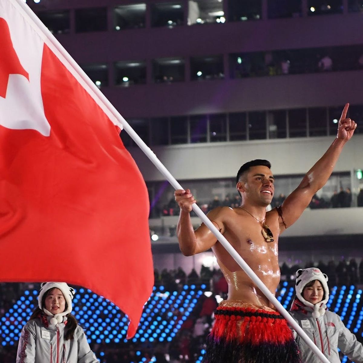 Tonga’s Famous Shirtless Flag Bearer Is BACK for the 2018 Winter Olympics!