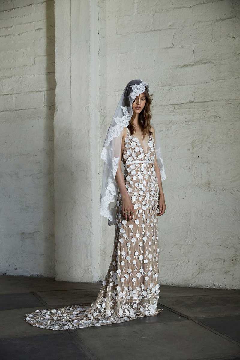 black lace dress with train Amazing Black Lace Wedding Dresses With Long Train main image 0