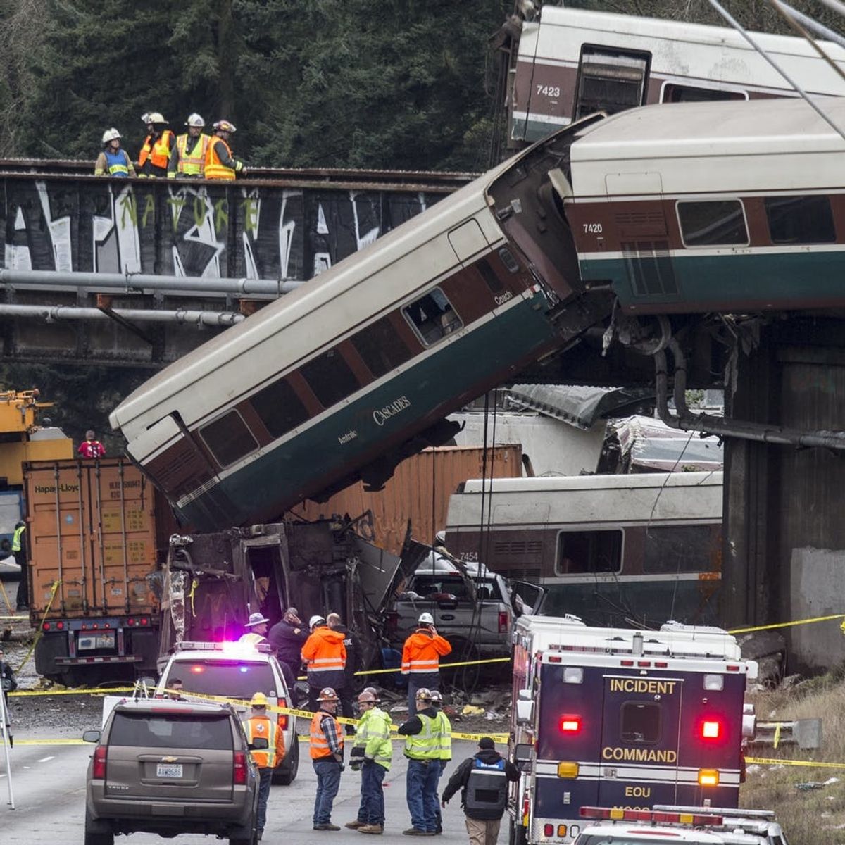 The Derailed Amtrak Train in Washington Was Going 50mph Over the Speed Limit