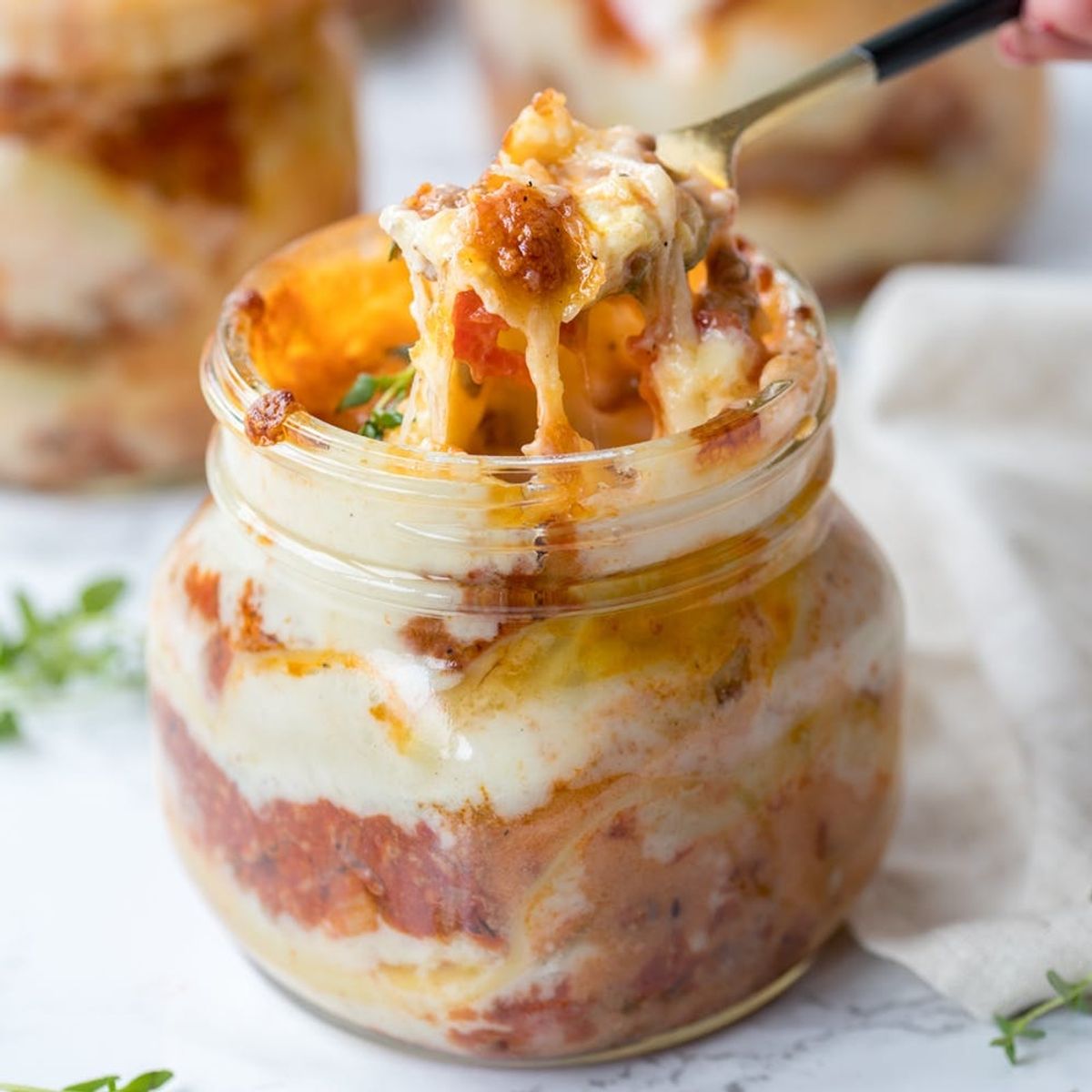 This Mason Jar Lasagna Recipe Is What Lunch Dreams Are Made Of