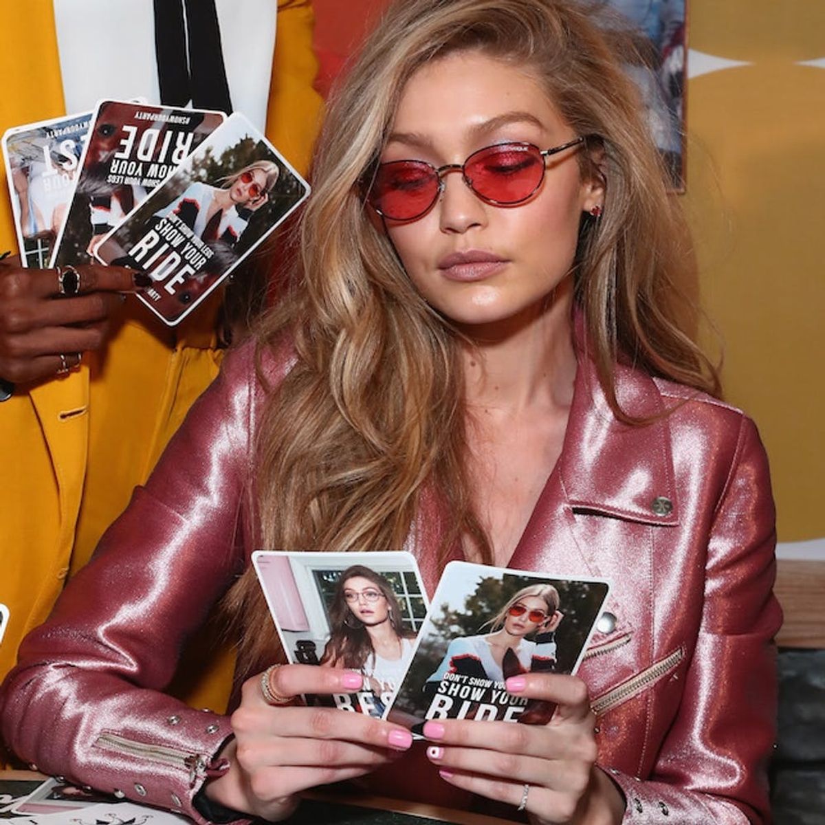 Gigi Hadid Is an Actual Barbie Come to Life in This Shiny Pink Jumpsuit