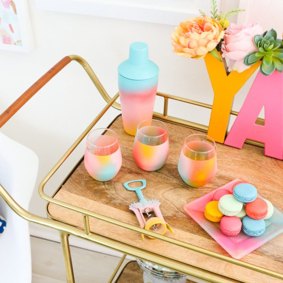 Outfit the Bar Cart of Your Dreams With These 9 DIY Projects