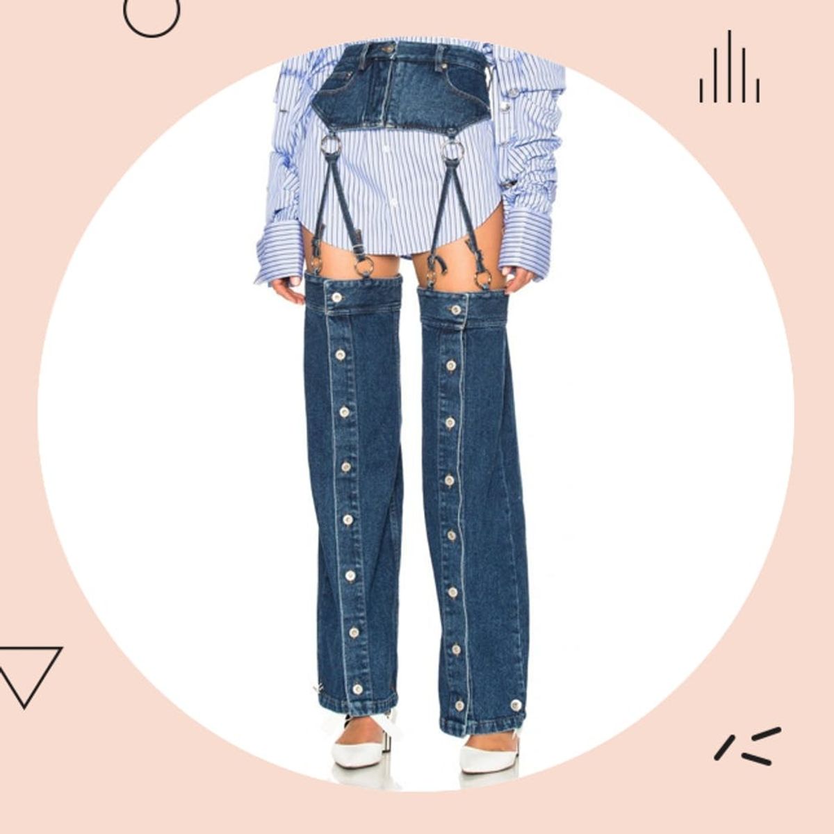 No, We Don’t Know How to Wear These $570 Garter-Belt Jeans Either
