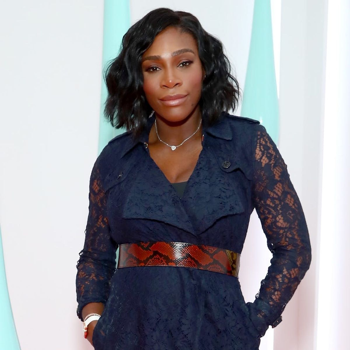 Serena Williams Is Showing Off Her Baby Bump in a Ruffled One-Piece Swimsuit