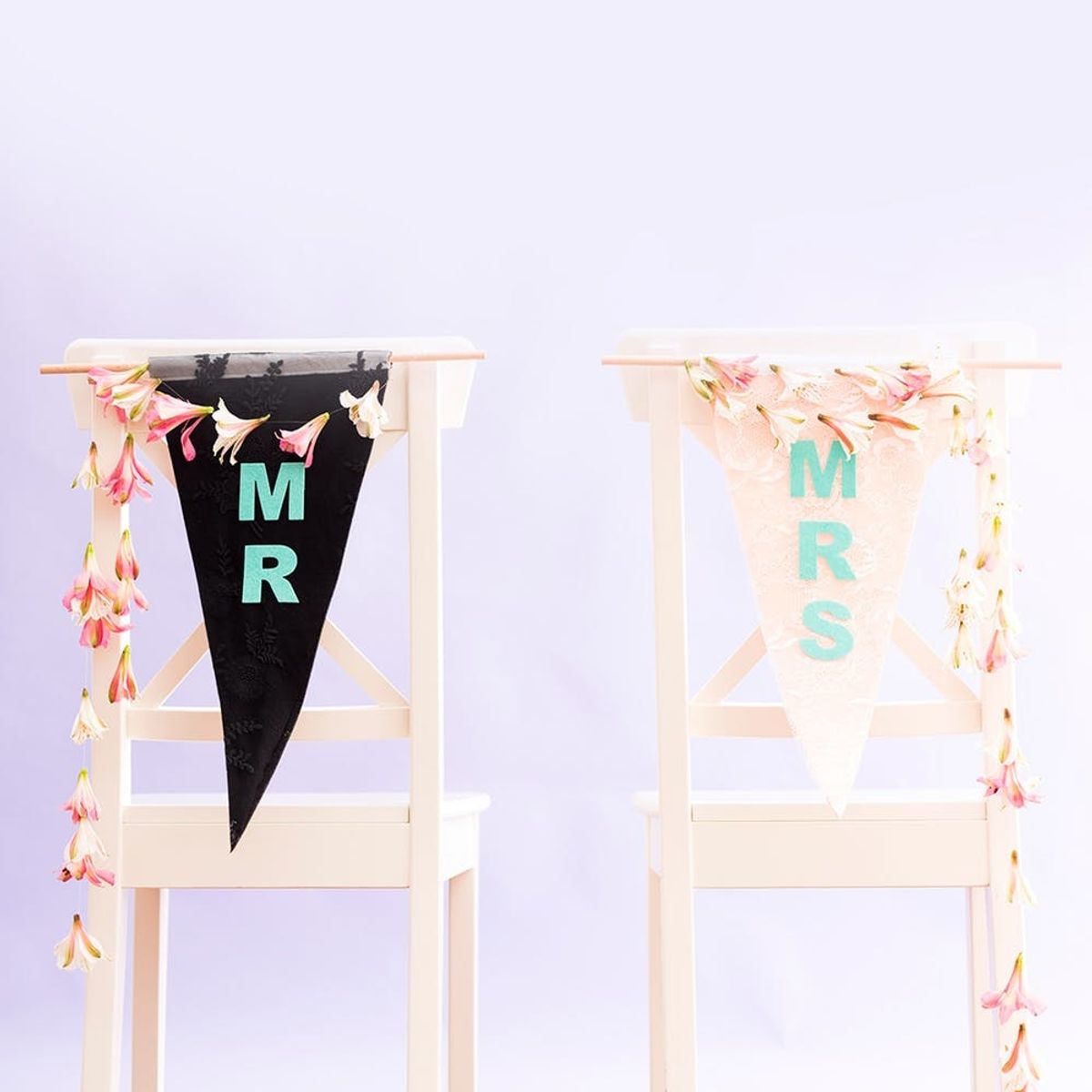 Say “I Do” to DIY Bride + Groom Chair Signs