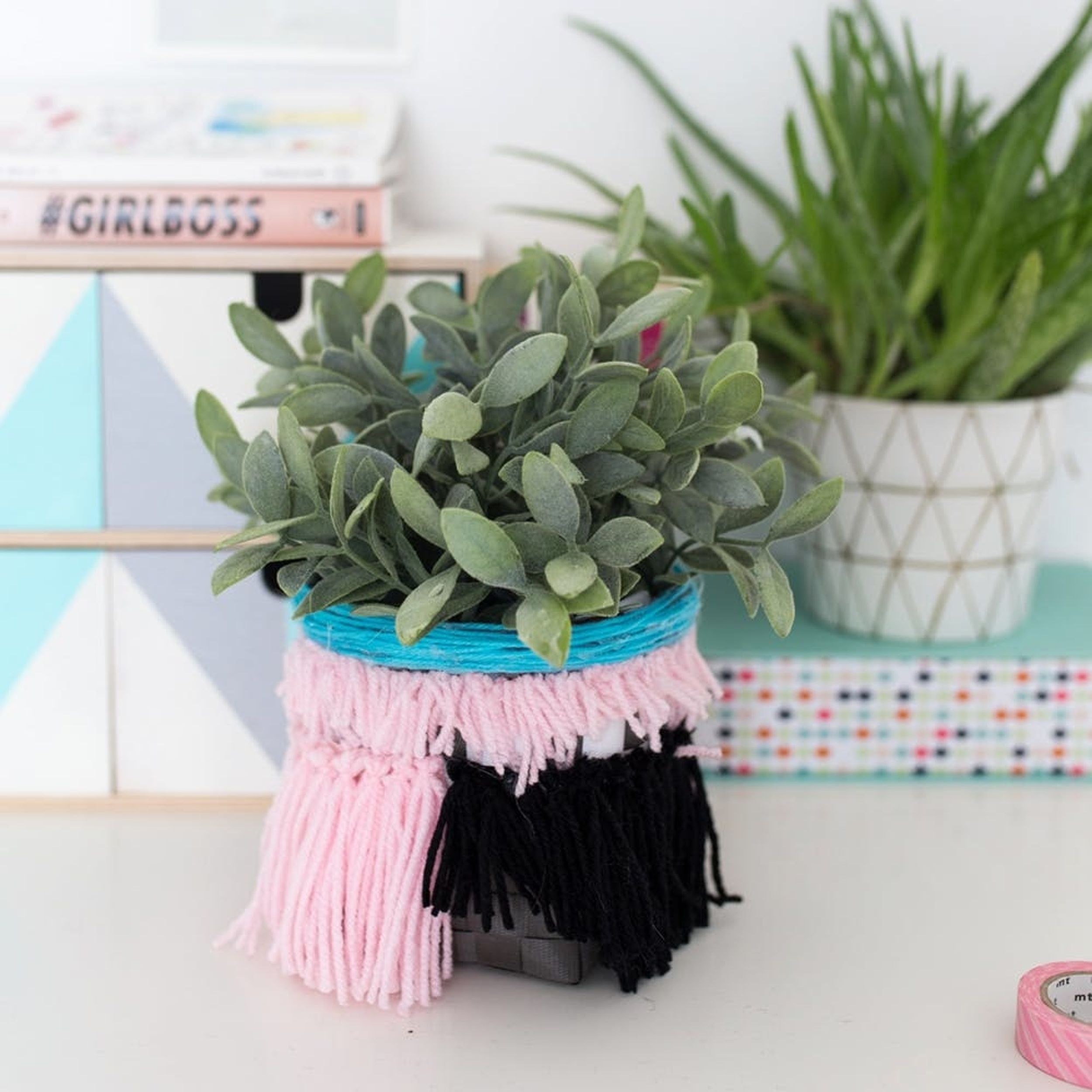 Keep Your Home Office Organized With This DIY Anthro-Inspired Tasseled Basket
