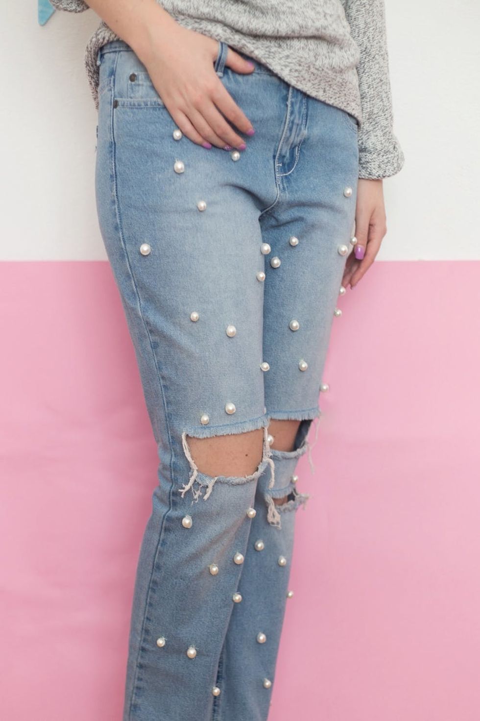 Embrace This Season’s Trend and DIY Your Pearl Embellished Denim - Brit ...