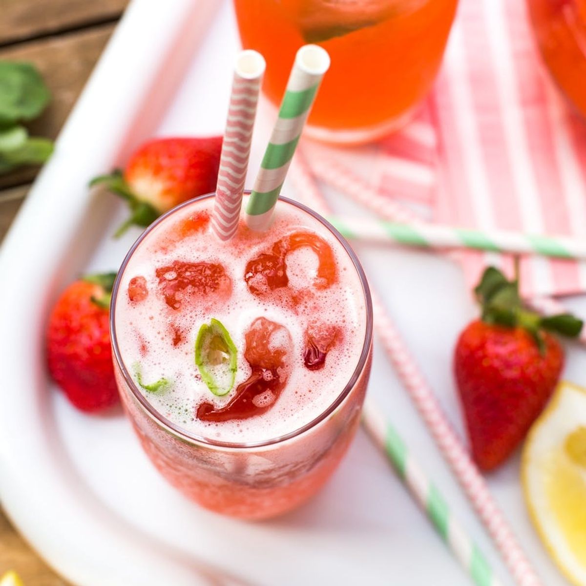 Friends Round? Sun Shining? You’ll Need This Spiked Strawberry Basil Lemonade Recipe!