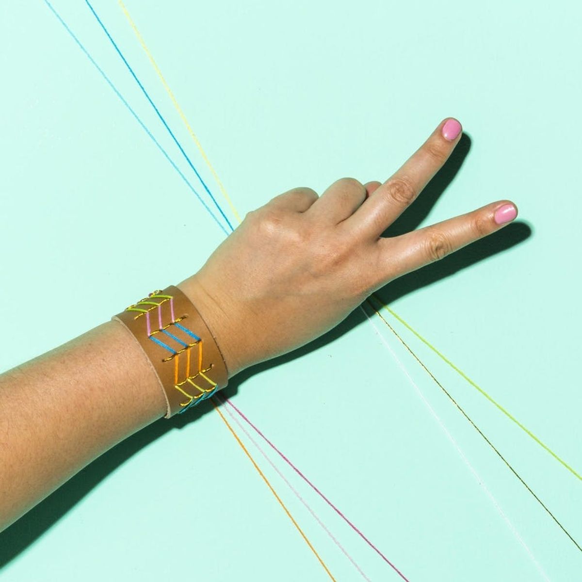 This Embroidered Leather Cuff Is Friendship Bracelet Goals