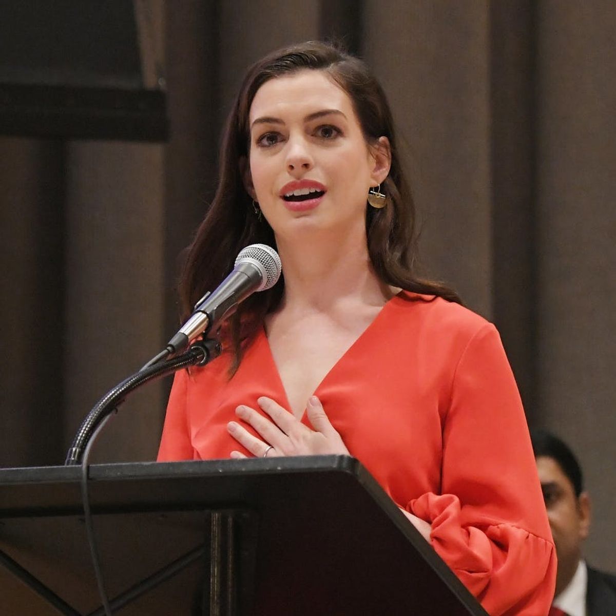 You’ll Applaud the Surprisingly Honest Thing Anne Hathaway Said About Paid Parental Leave at the United Nations