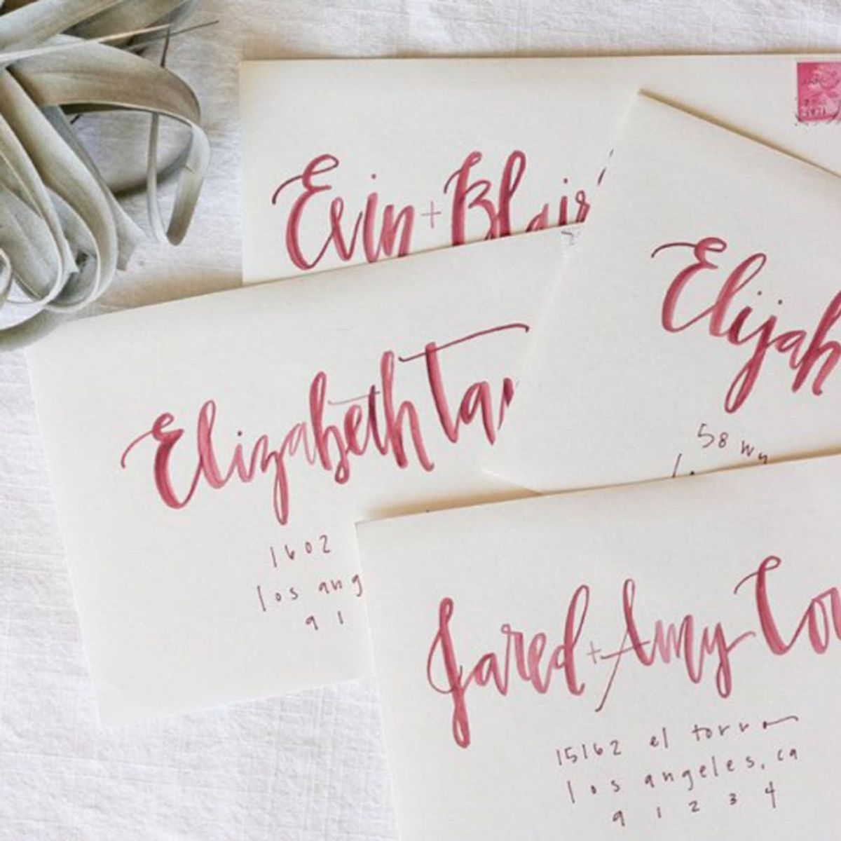 These Hand-Lettered Wedding Envelopes Will Give You Calligraphy Envy
