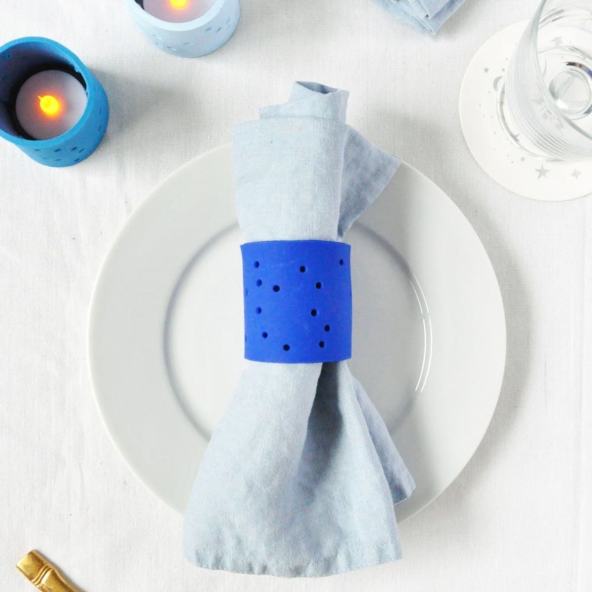 These DIY Napkin Rings Turn into Night Sky Votive Holders for Your Wedding