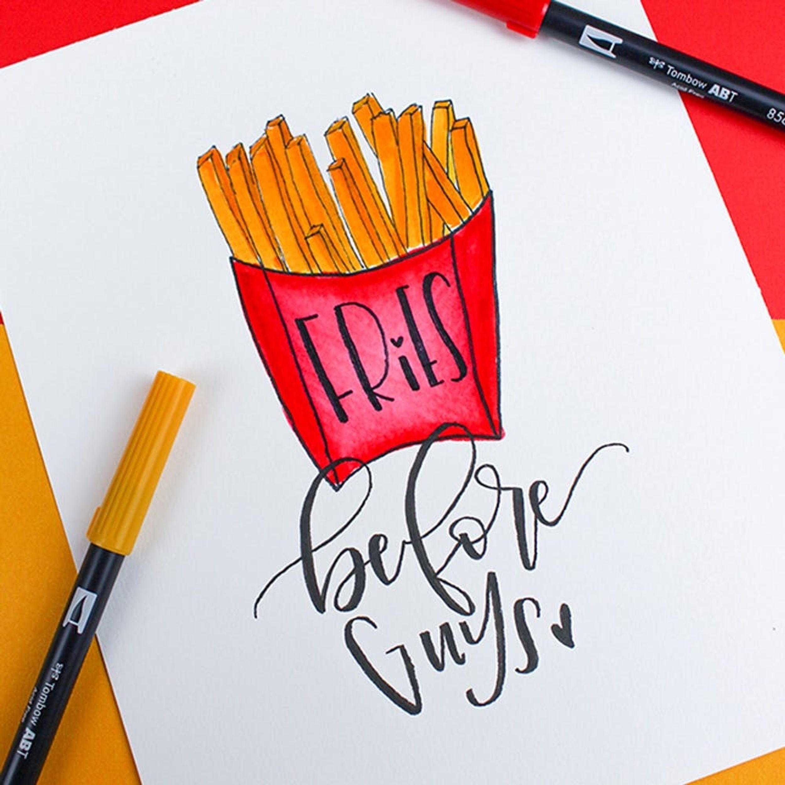 Choose Fries Before Guys With This Hand-Lettered Galentine’s Day Tutorial