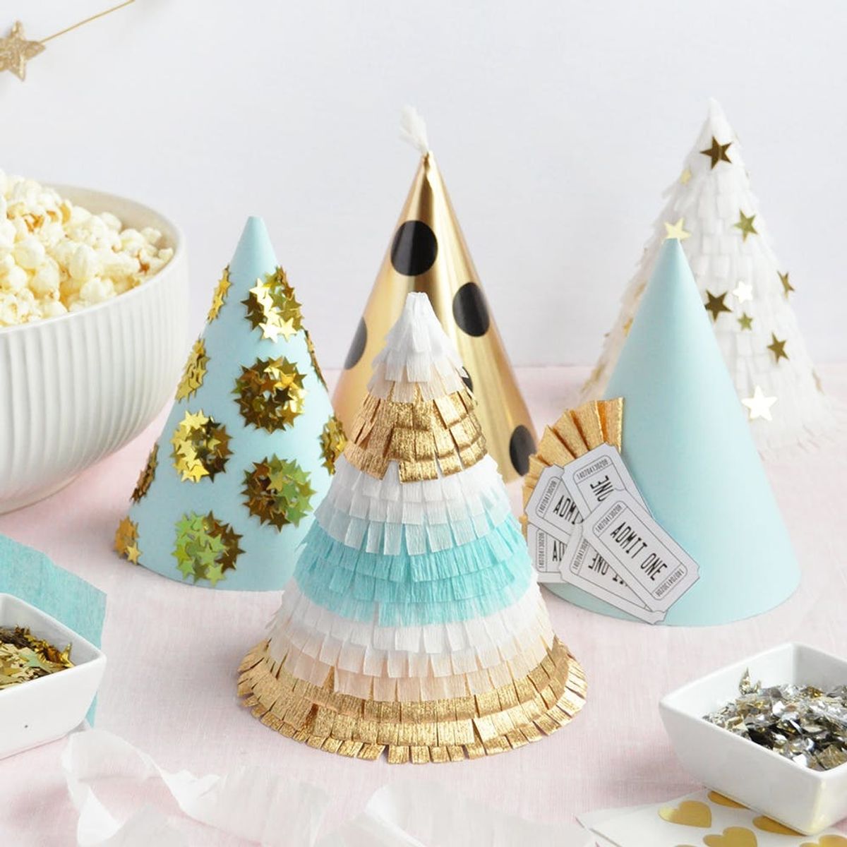 DIY Your Own Glam Party Hats for the Oscars