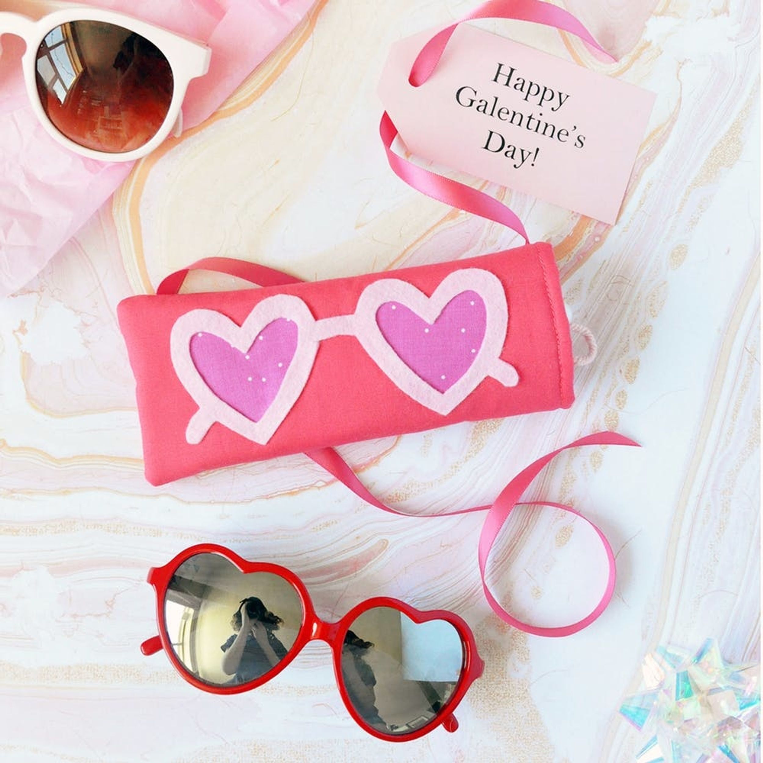 DIY These Heart-Shaped Sunglasses Cases This Galentine’s Day