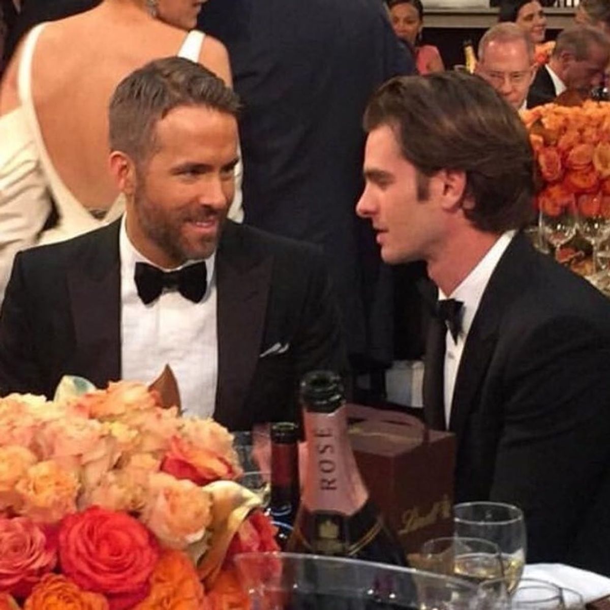 Ryan Reynolds and Andrew Garfield Kissed at the Golden Globes and You Probably Missed It