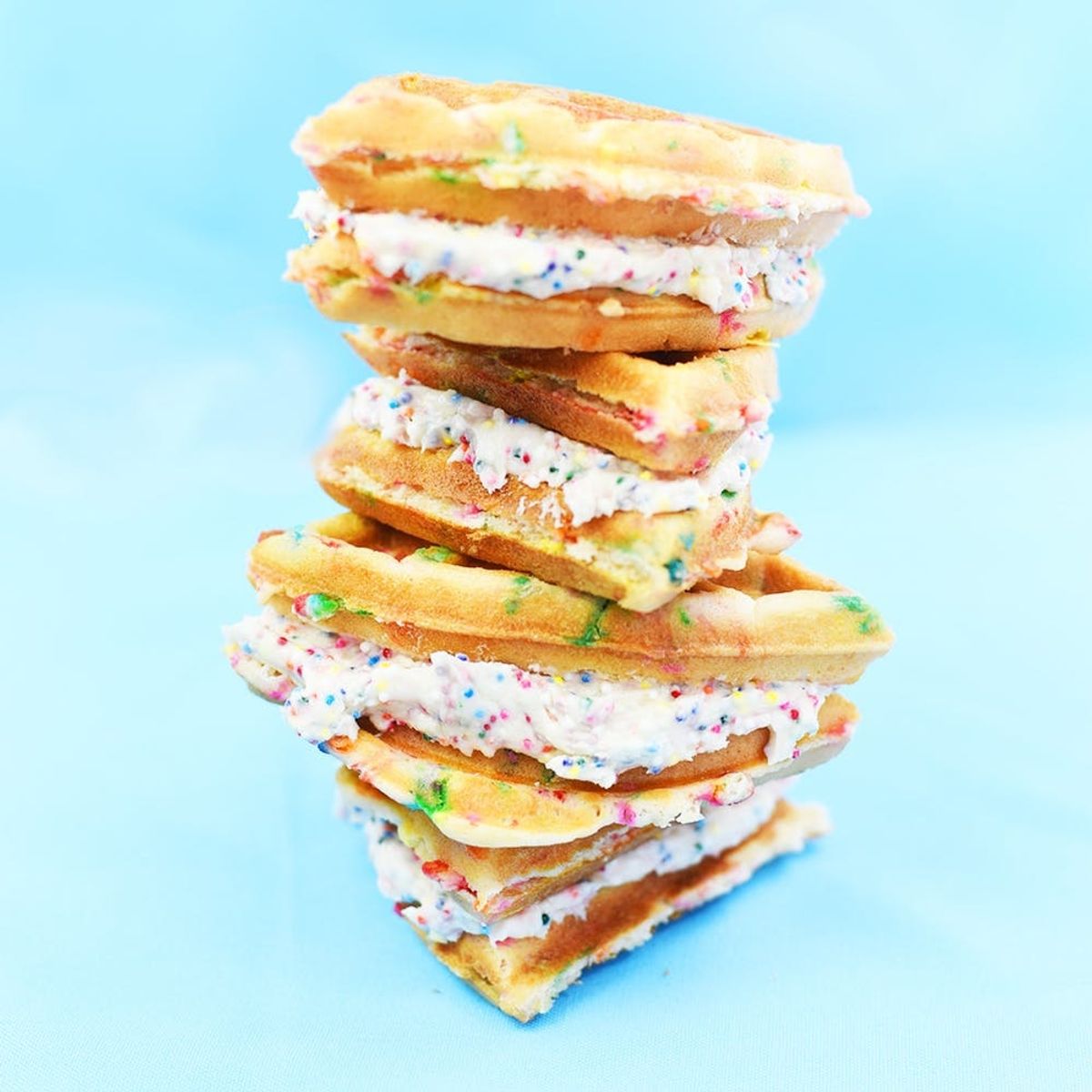 Get Your Rainbow Fix With This Funfetti Waffle Sandwich