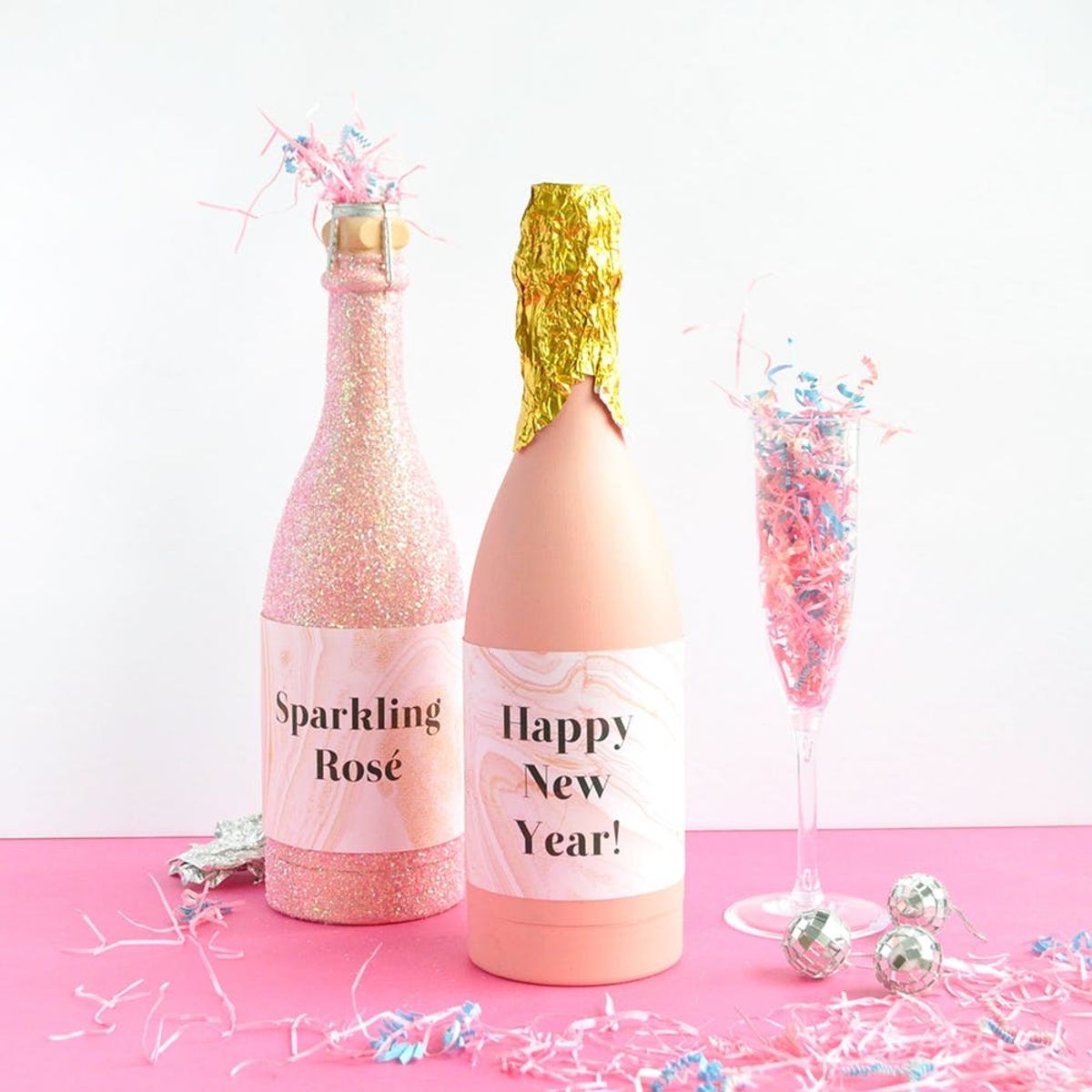 DIY These Sparkling Rosé Confetti Poppers for New Year’s Eve