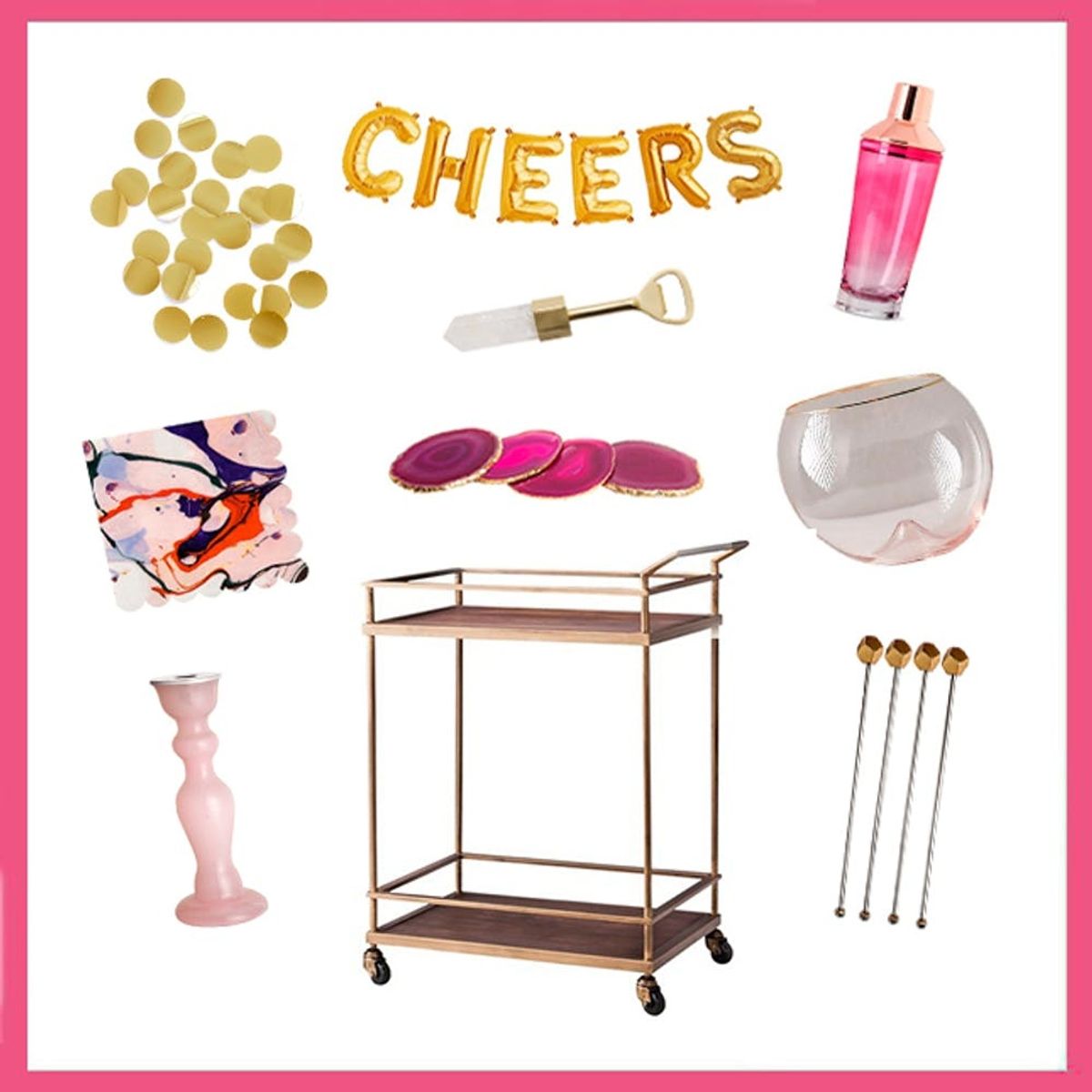 3 Ways to Decorate Your Bar Cart for NYE