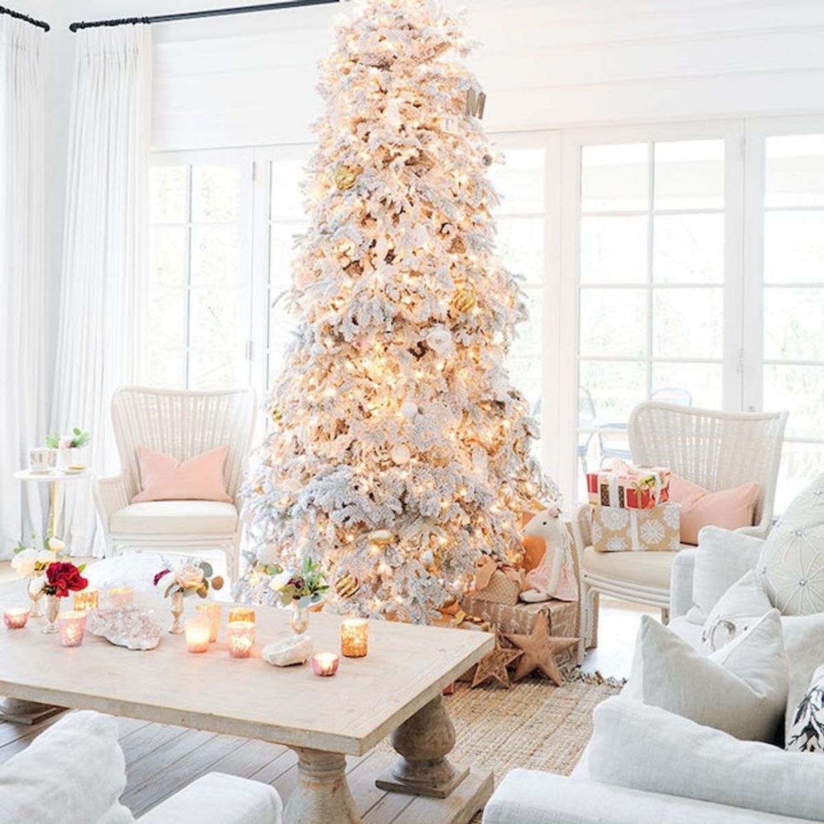 Get the Look of Monika Hibbs’ Pretty Pink Holiday Living Room