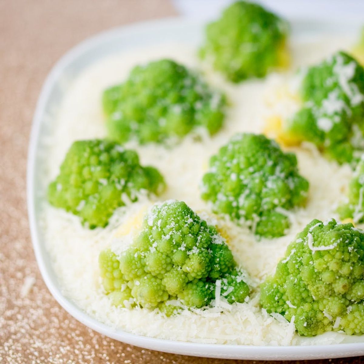 Cute Christmas Side Dish Recipe Alert! Romanesco Holiday Trees With Parmesan Snow